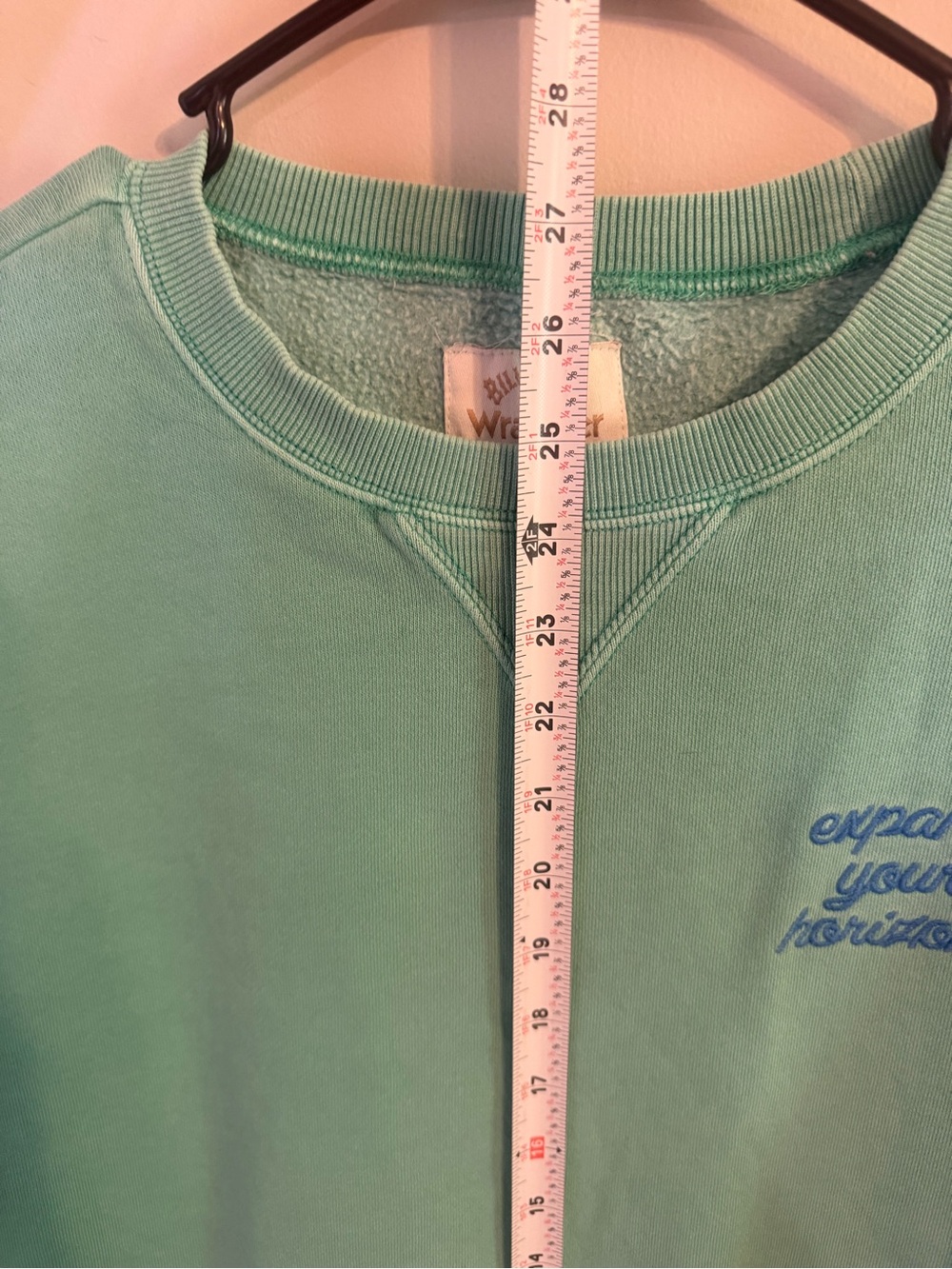 Billabong x Wrangler Mint Green Crewneck with Blue Script - Picture 4 of 8